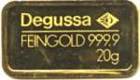 Gold: 20 gramm (20g) Goldbarren Degussa